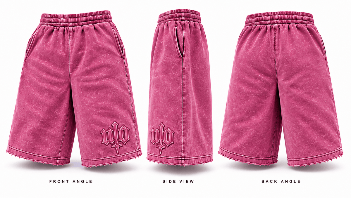 WO 3/4 Acid Wash Shorts - WHO OVULATING