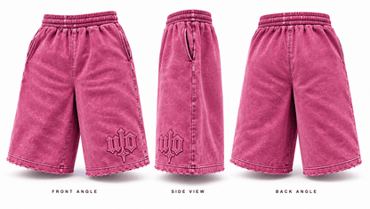 WO 3/4 Acid Wash Shorts - WHO OVULATING
