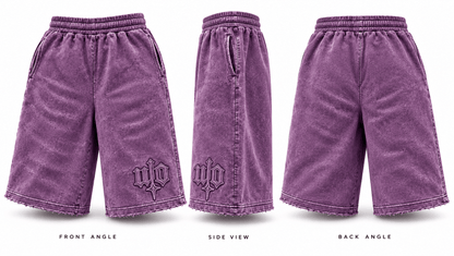 WO 3/4 Acid Wash Shorts - WHO OVULATING