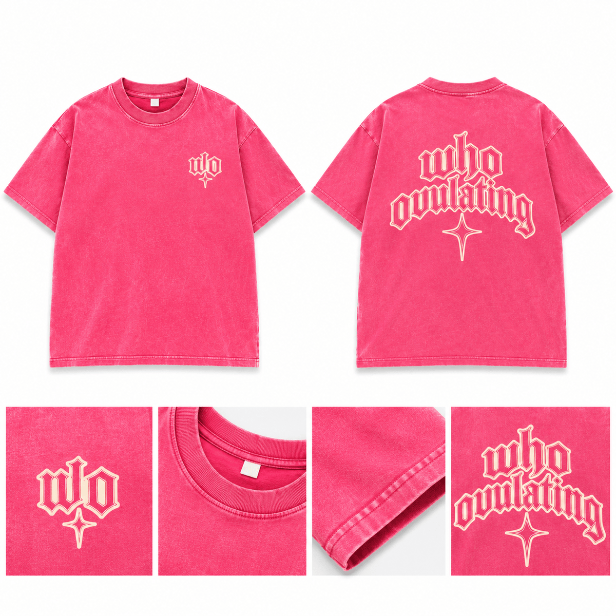 WO Acid Wash T-Shirt - WHO OVULATING