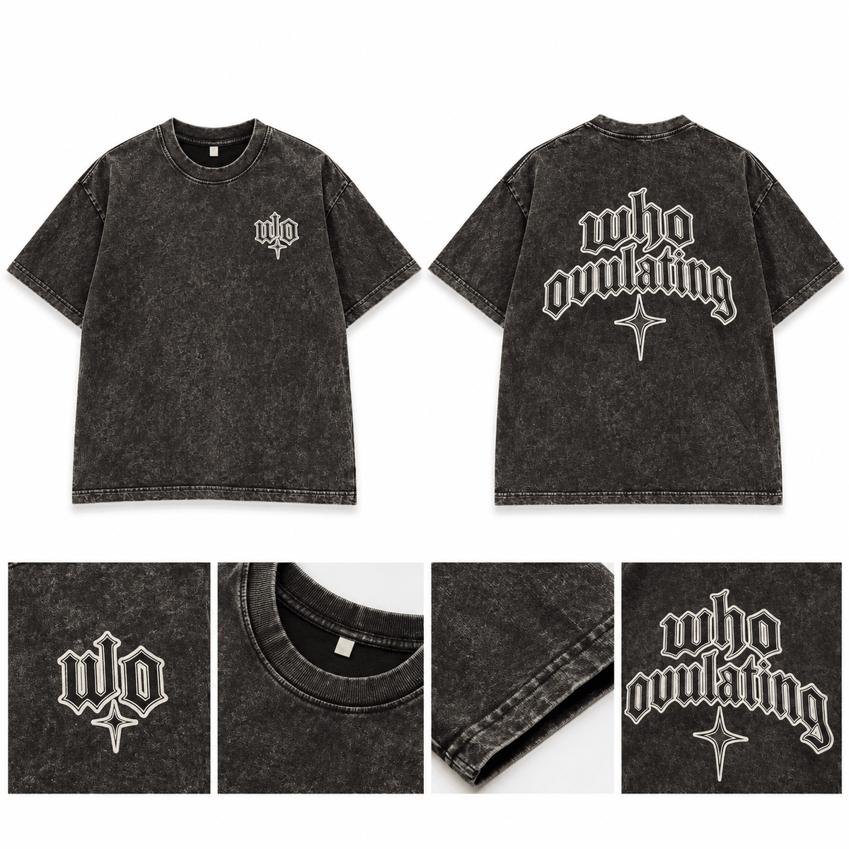 WO Acid Wash T-Shirt - WHO OVULATING