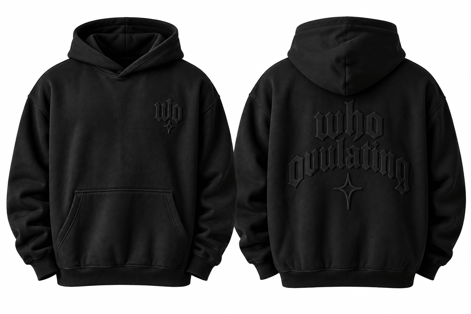 WO Embossed Hoodie - WHO OVULATING