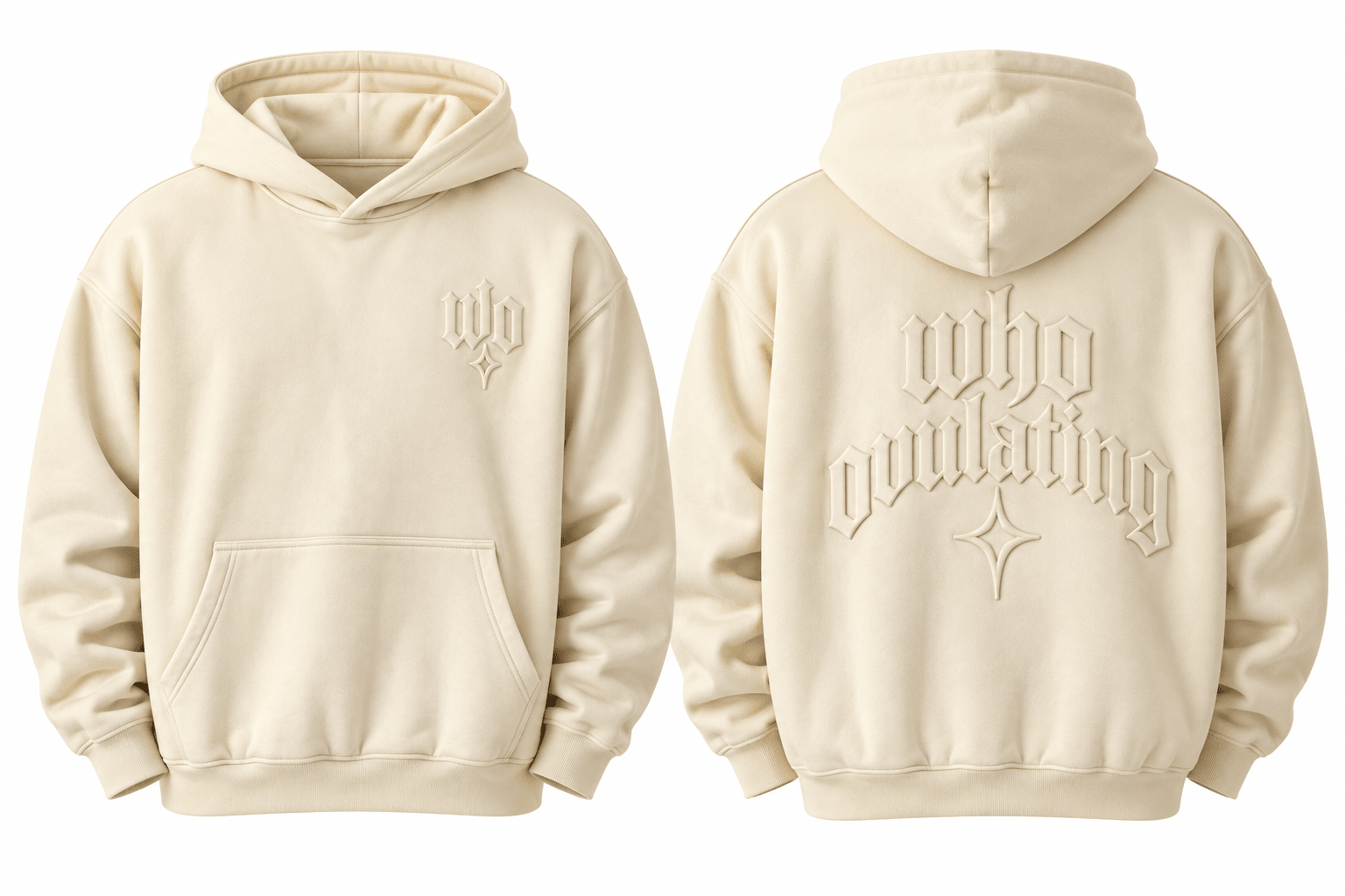 WO Embossed Hoodie - WHO OVULATING