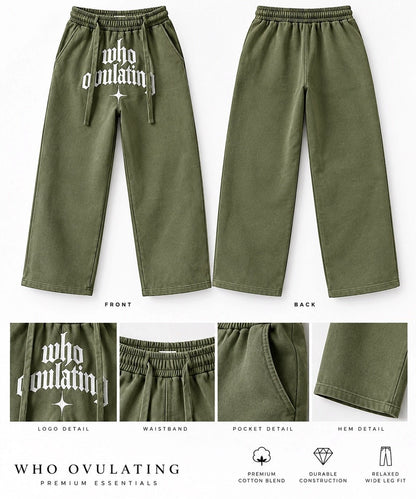 WO "Who Ovulating" Wide-Leg Sweats - WHO OVULATING